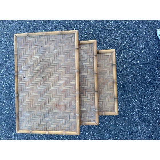 Image 1 of Vintage bamboe nesttafels, 1970