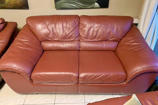 Natuzzi Bordeaux Sofa Set 1 Zits, 2 Zits, 3 Zits