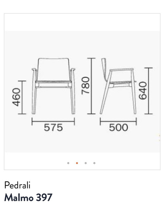 Image 1 of 6X Pedrali Malmo 397 Leer