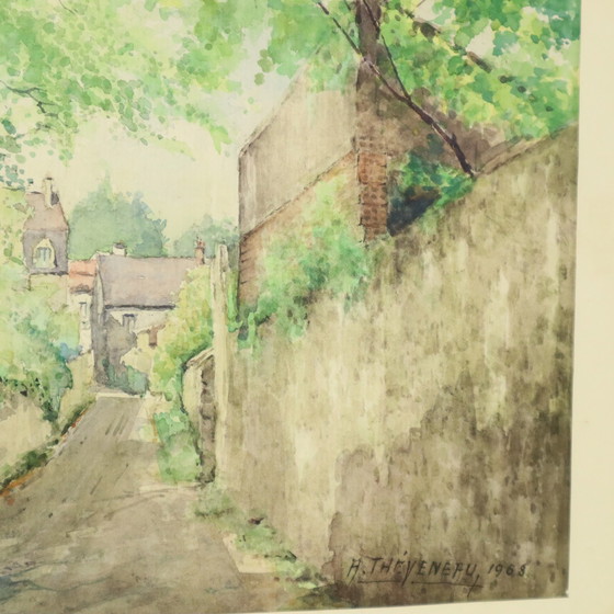 Image 1 of Aquarel H Theyeneau Frankrijk Bosgebied