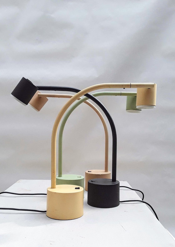 Image 1 of 4x Ettore Sottsass "Halo Click 2" Table Lamps Voor Philips Holland