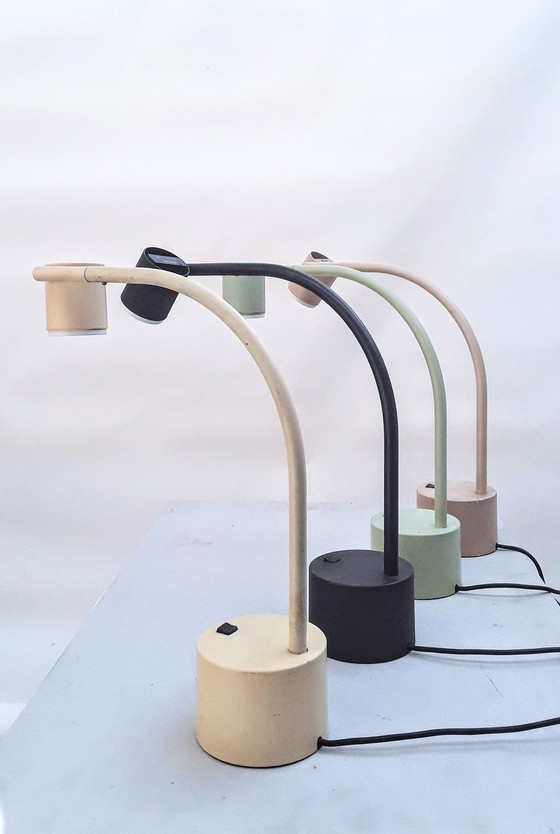 Image 1 of 4x Ettore Sottsass "Halo Click 2" Table Lamps Voor Philips Holland