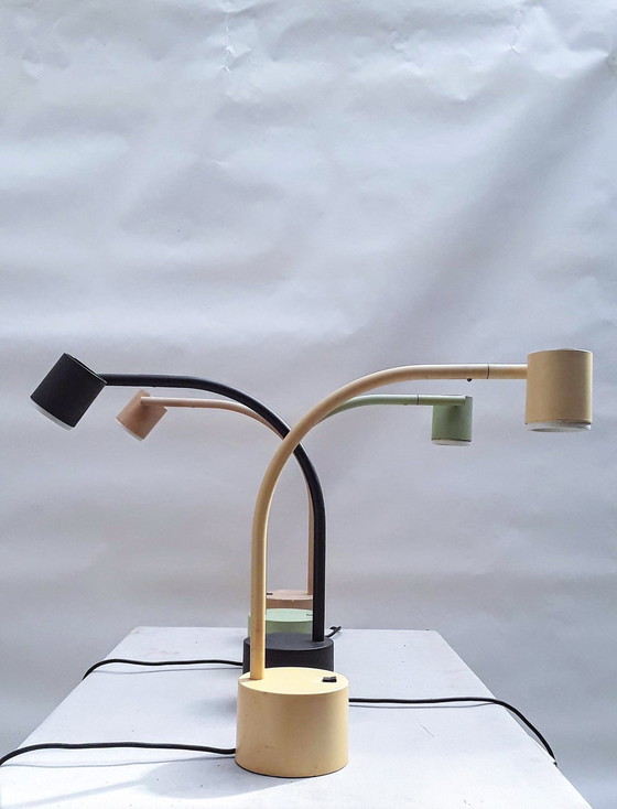 Image 1 of 4x Ettore Sottsass "Halo Click 2" Table Lamps Voor Philips Holland