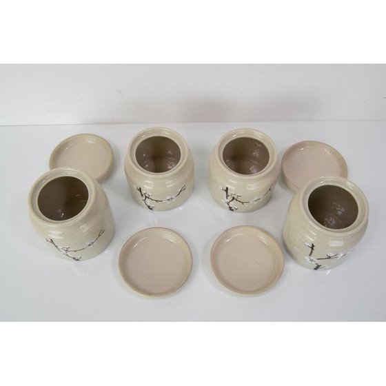 Image 1 of Set van 4 vintage keramische blikken van Ditmar Urbach, Tsjecho-Slowakije jaren 1930
