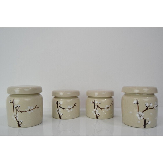 Image 1 of Set van 4 vintage keramische blikken van Ditmar Urbach, Tsjecho-Slowakije jaren 1930