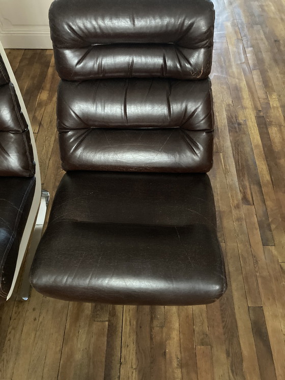 Image 1 of Paar fauteuils toegeschreven aan Joe Colombo jaren 60-70. In zeer goede staat.