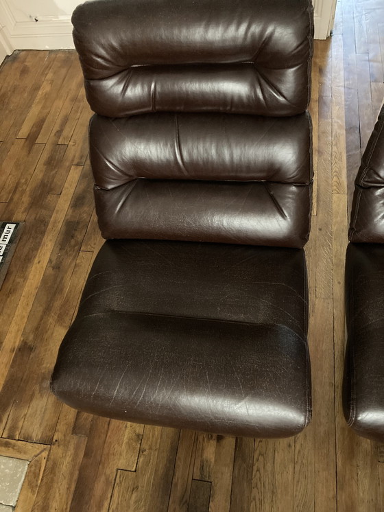 Image 1 of Paar fauteuils toegeschreven aan Joe Colombo jaren 60-70. In zeer goede staat.