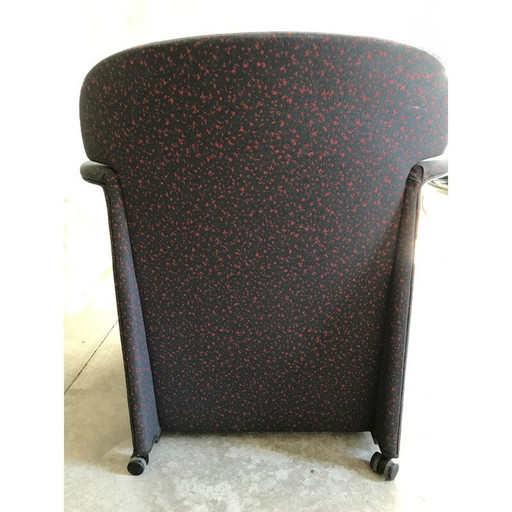 Vintage Italiaanse fauteuil in stof - jaren '80