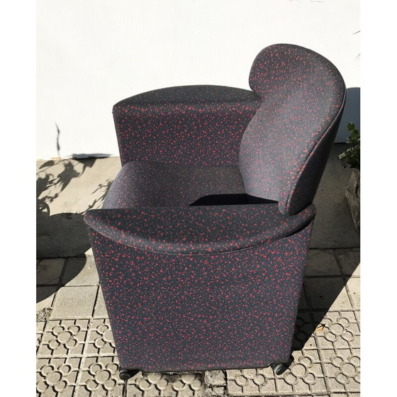 Image 1 of Vintage Italiaanse fauteuil in stof - jaren '80