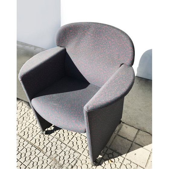 Image 1 of Vintage Italiaanse fauteuil in stof - jaren '80