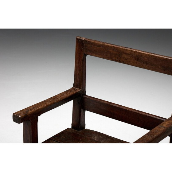 Image 1 of Vintage Naïef Volkskunstbankje, Frankrijk