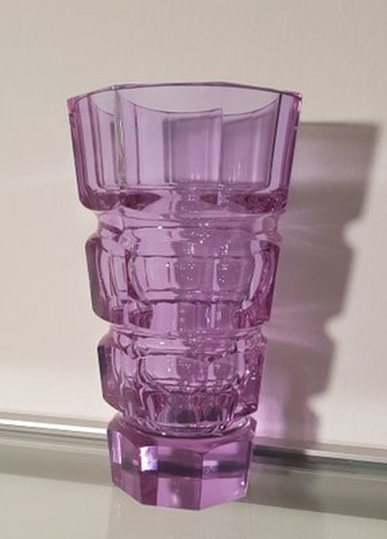 Image 1 of Vintage Art Deco Vaas van Josef Hoffmann voor Ludwig Moser Bohemen, 1930S