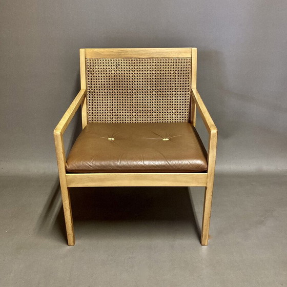 Image 1 of Set van 3 vintage Scandinavische leren fauteuils van Bernt Petersen, 1960