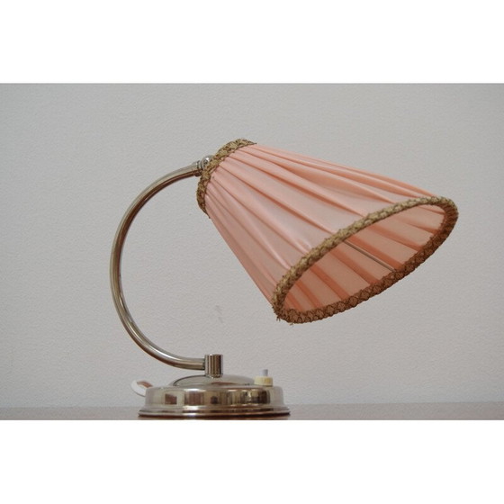 Image 1 of Vintage verchroomde art deco tafellamp, Tsjechië 1930