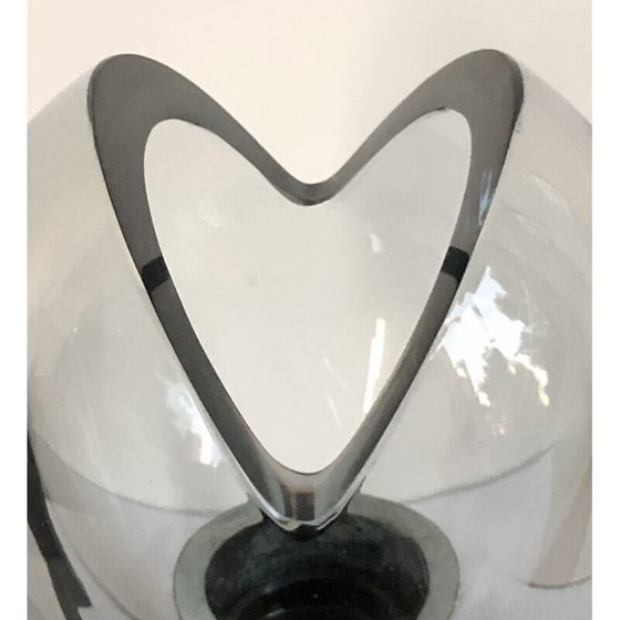 Image 1 of Vintage wandlamp in grijs getint Murano glas van Flavio Poli, Italië 1960
