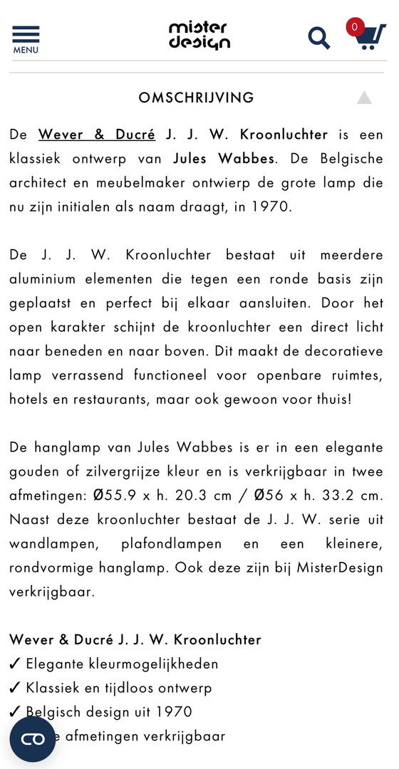 Image 1 of Wever & Ducré J. J. W. Kroonluchter Door Jules Wabbes