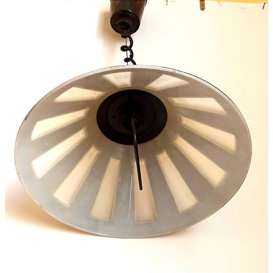 Image 1 of Vintage lichtbruine bakelieten en plastic hanglamp, 1970