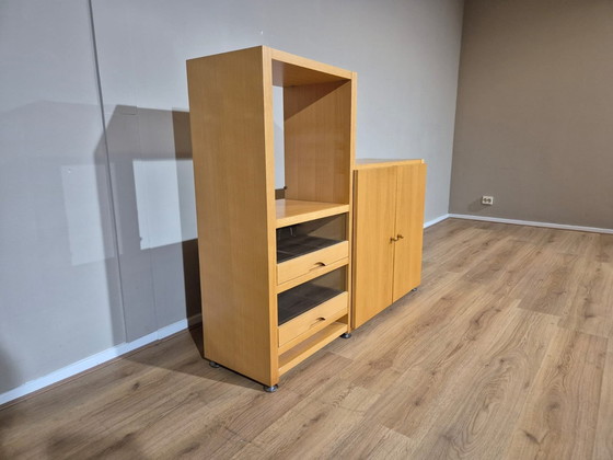 Image 1 of Hulsta Castelijn Tv Meubel - Tv Trolley - Wit - Eikenhout