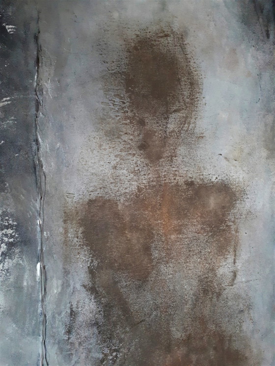 Image 1 of Frances Eckhardt - figuratief tweeluik schilderijen 70x140 cm + lijsten