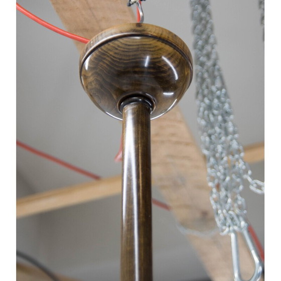 Image 1 of Vintage Art Deco houten kroonluchter, 1920