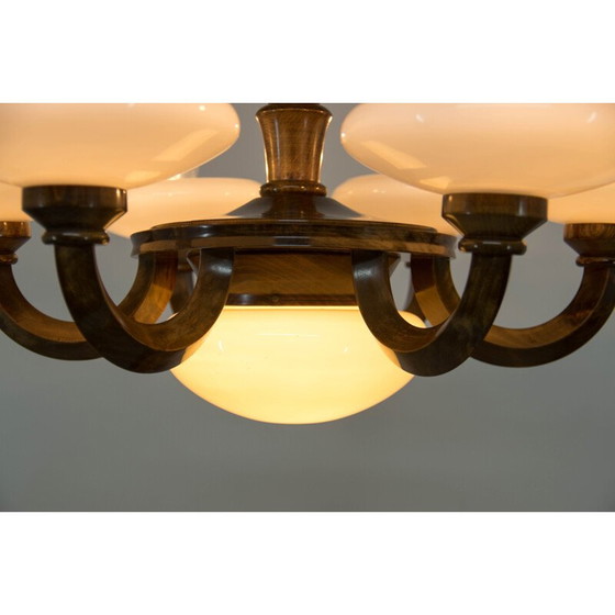 Image 1 of Vintage Art Deco houten kroonluchter, 1920