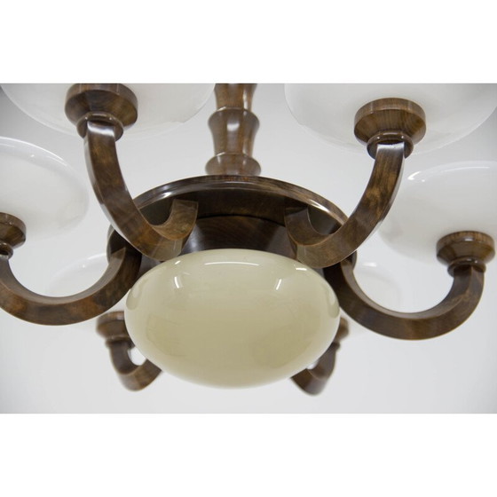 Image 1 of Vintage Art Deco houten kroonluchter, 1920