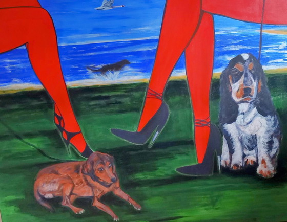 Image 1 of Tineke Van Steenbergen - Two Women With Dogs