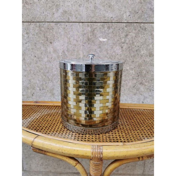 Image 1 of Vintage ijsemmer van messing en staal, Italië 1970