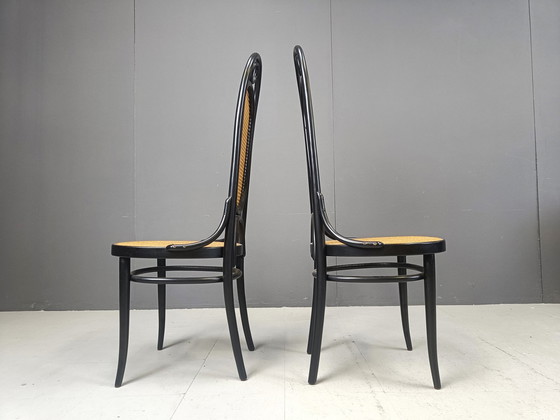 Image 1 of Thonet No. 207 Eetkamerstoelen 'Long John', set van 6, 1981