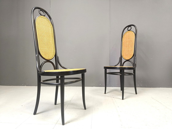 Image 1 of Thonet No. 207 Eetkamerstoelen 'Long John', set van 6, 1981