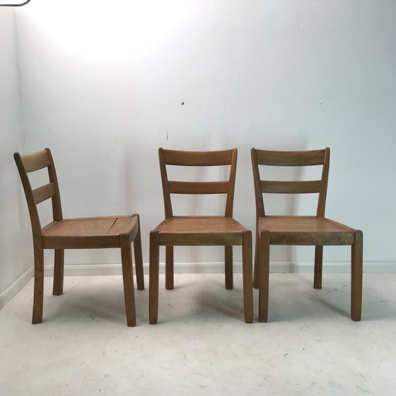 Image 1 of Set van 3 vintage houten stoelen van Franz Xaver Sproll, 1940