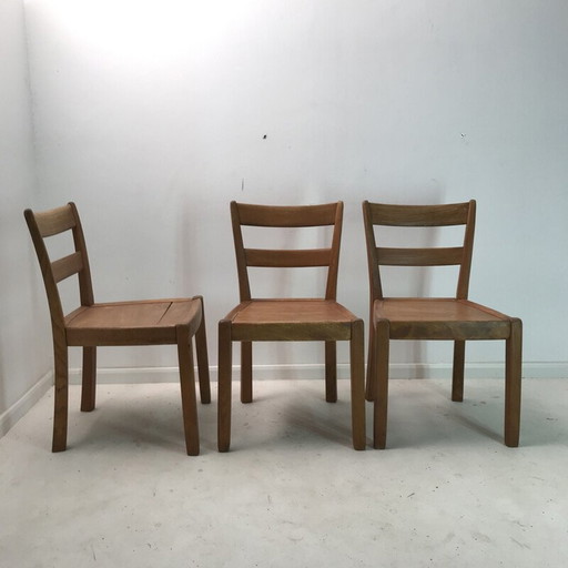 Set van 3 vintage houten stoelen van Franz Xaver Sproll, 1940