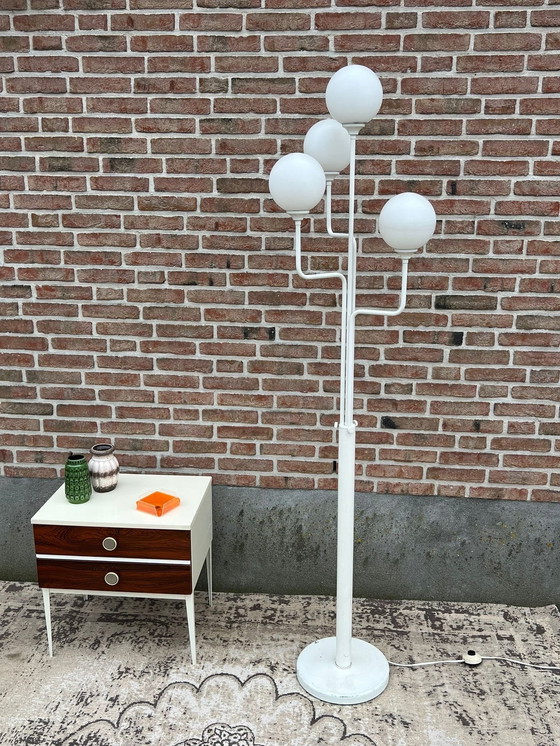 Image 1 of Vintage Witte Space Age Vloerlamp Met 4 Bollen 