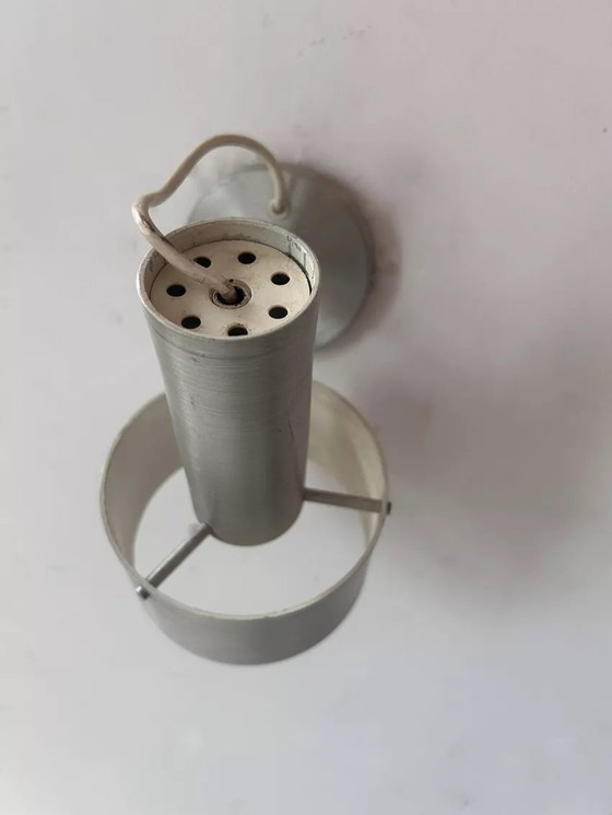 Image 1 of Vintage wandlamp, geborsteld aluminium, Frankrijk 1970