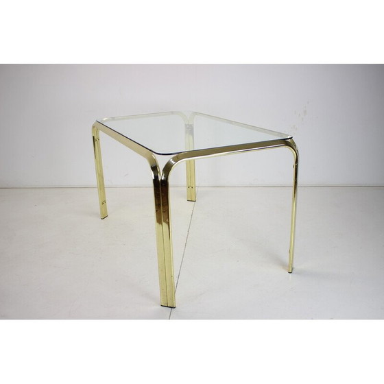 Image 1 of Vintage tafel van messing en glas, Duitsland 1970
