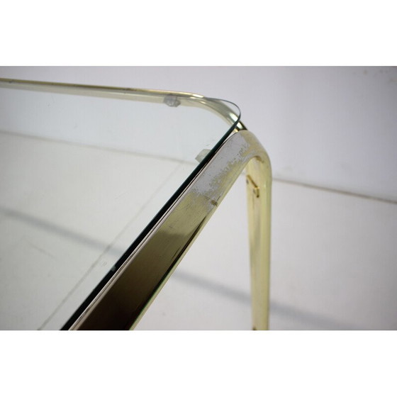 Image 1 of Vintage tafel van messing en glas, Duitsland 1970