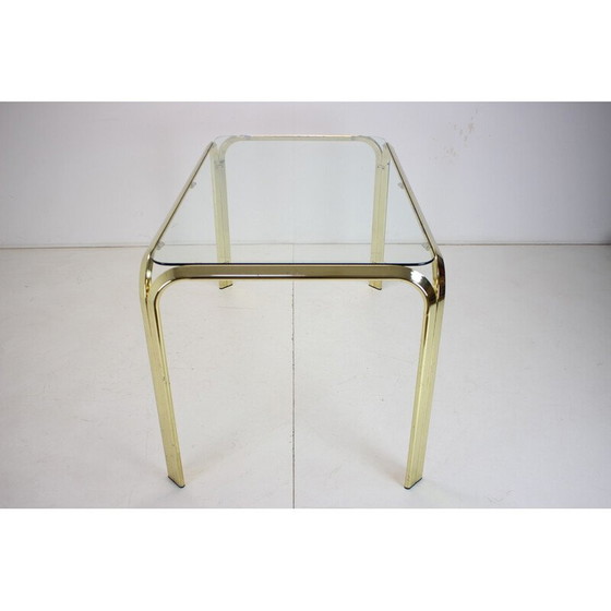 Image 1 of Vintage tafel van messing en glas, Duitsland 1970