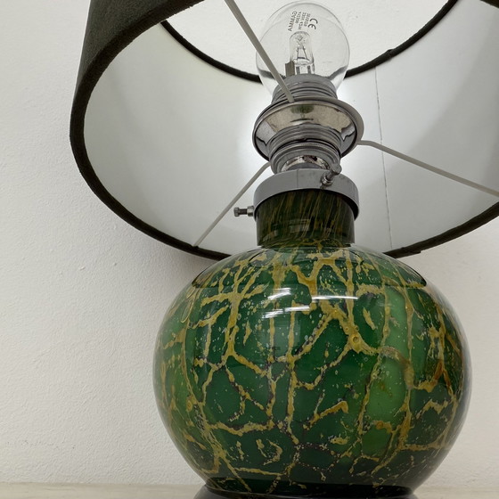 Image 1 of Wmf Ikora By Karl Wiedmann Groen Glazen Tafellamp, 1930'S