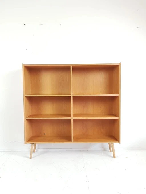 Vintage Deens Eiken Boekenkast Oak Veneer Bookcase