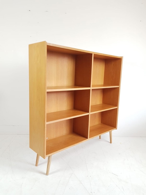 Image 1 of Vintage Deens Eiken Boekenkast Oak Veneer Bookcase