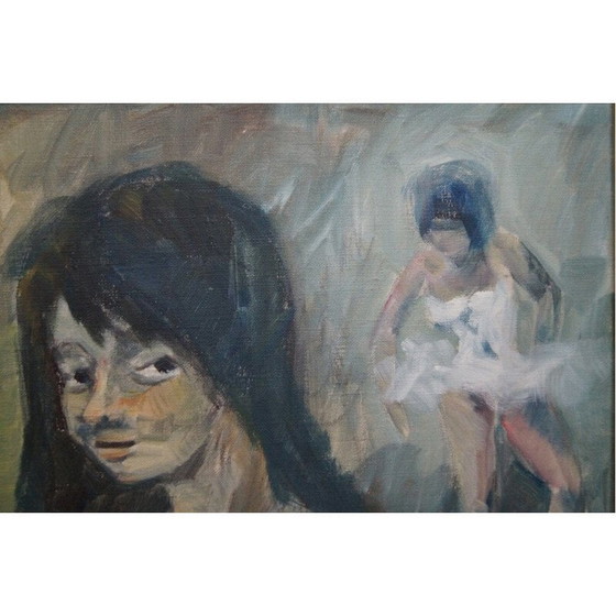 Image 1 of Scandinavisch vintage olieverfschilderij door Ebbe Hoglund, Zweden 1960