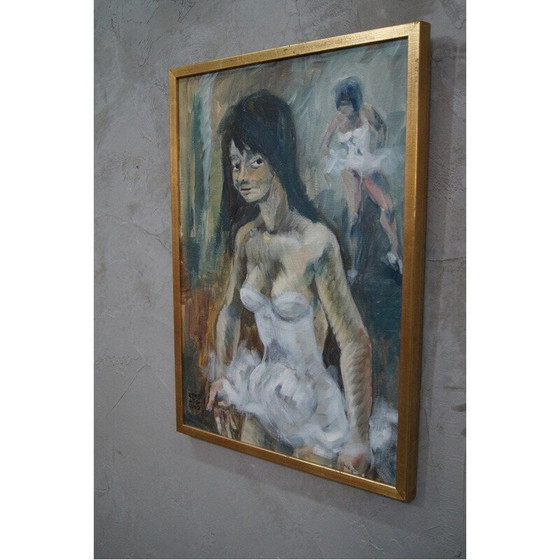 Image 1 of Scandinavisch vintage olieverfschilderij door Ebbe Hoglund, Zweden 1960