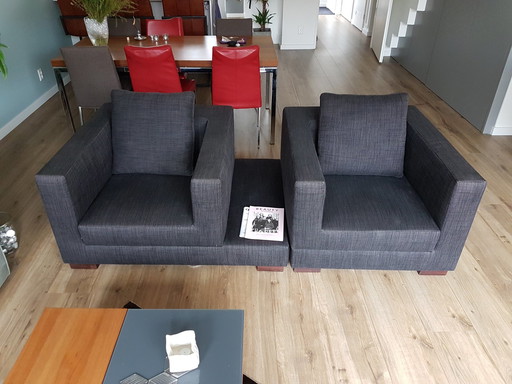 Twee Donkergrijze Fauteuils - Modern, Comfortabel