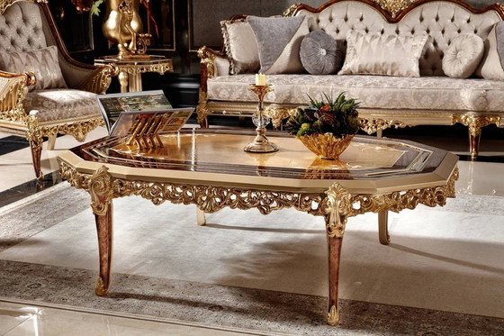 Image 1 of Gurgaon Luxe Royal Sofa Set Meubelen ( 2 X 3 Seater Sofa + 2 X 2 Sofa Stoelen + Center Tafel + 2 X Eindtafel)