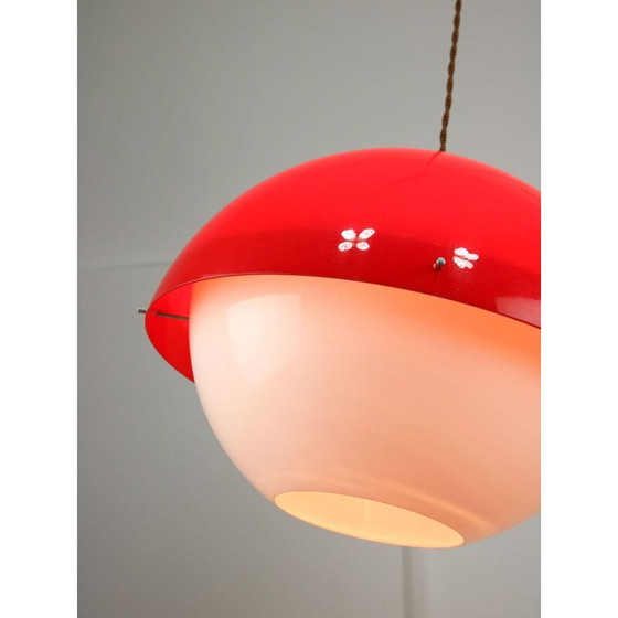 Image 1 of Set van 3 vintage koperkleurige hanglampen