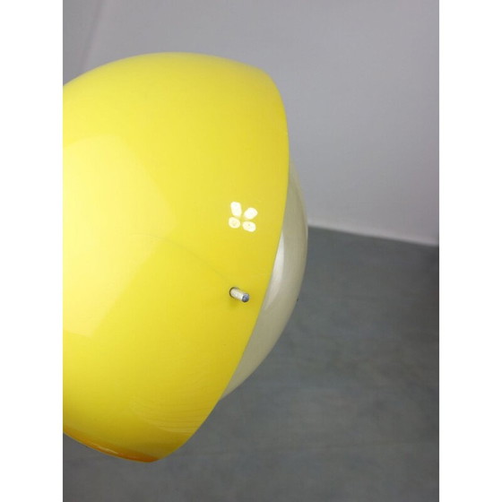 Image 1 of Set van 3 vintage koperkleurige hanglampen