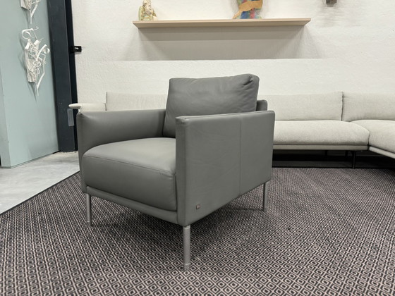 Image 1 of Rolf Benz Cara fauteuil grijs leer 