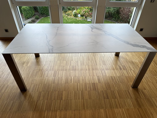 Bert Plantagie eettafel keramisch blad / roestvrij staal 200 X 100Cm