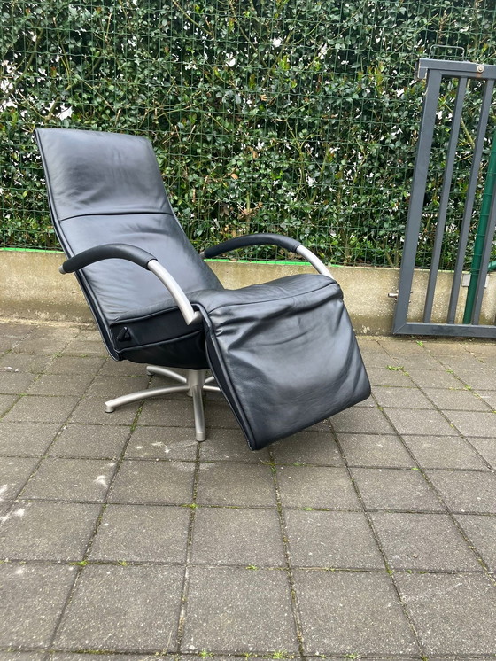 Image 1 of Jori Mensana, zwart lederen relax fauteuil Medi Mono-move