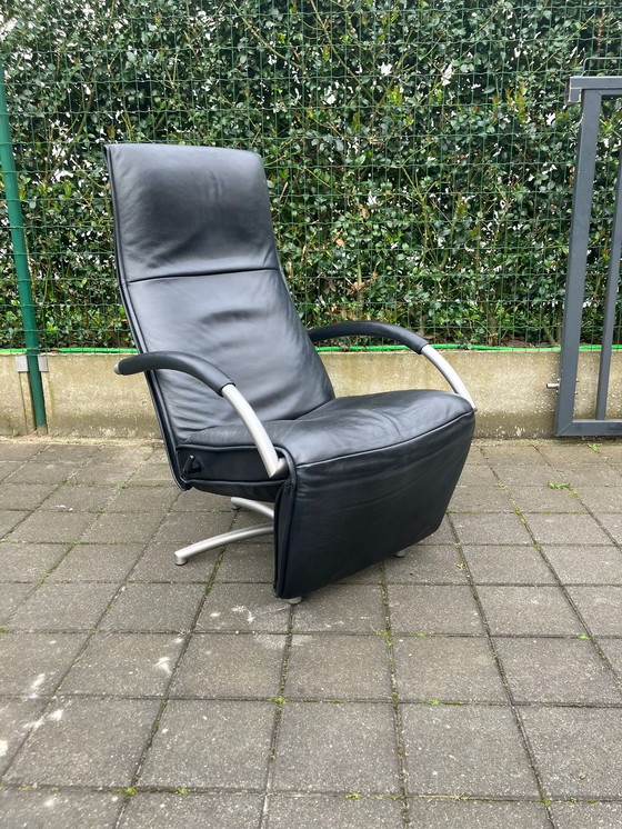 Image 1 of Jori Mensana, zwart lederen relax fauteuil Medi Mono-move